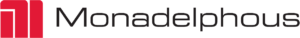 The image shows the logo of Monadelphous, featuring a stylized red letter "M" on the left, followed by the company name "Monadelphous" in black text on a white background.